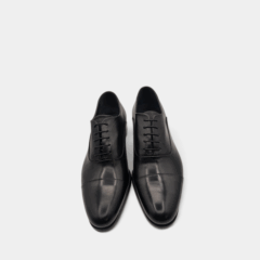Scarpe Oxford in pelle nera lucidata a mano Marton Calzature