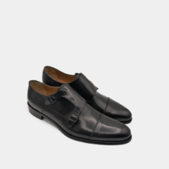 Scarpe Monk Strap con doppia fibbia in vitello nero Marton Calzature
